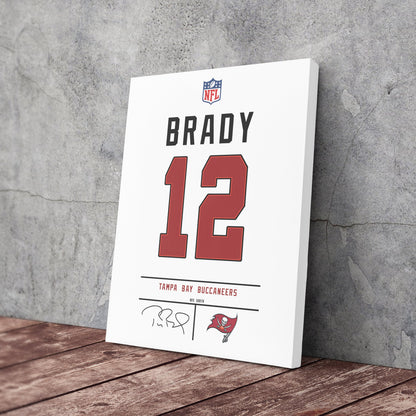 Tom Brady Buccaneers Jersey Canvas Print | Wall Art Decor