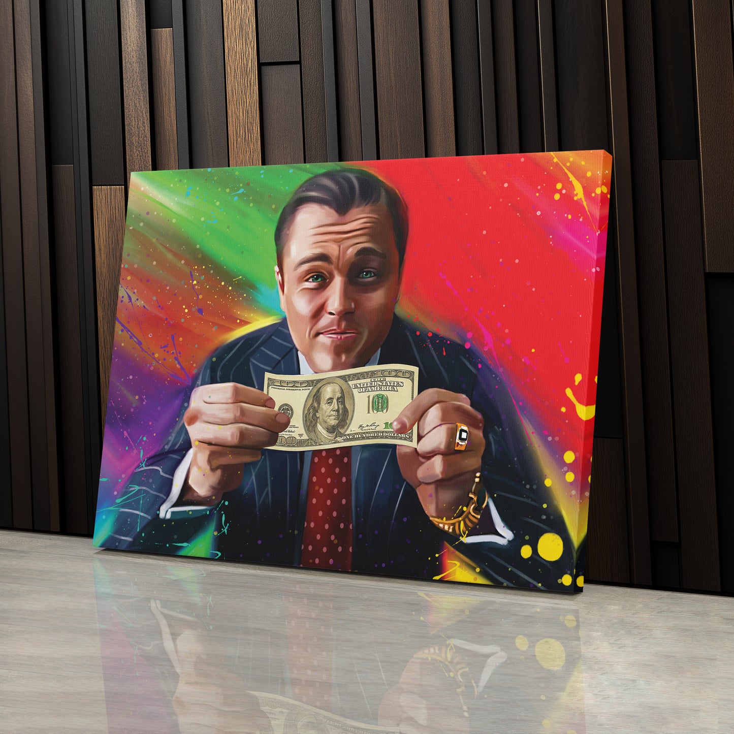 The Wolf of Wall Street 100 Dollar Bill Canvas Print | Money & Hustle Wall Art