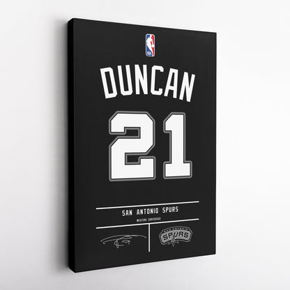Tim Duncan Spurs Jersey Canvas Print | Wall Art Decor