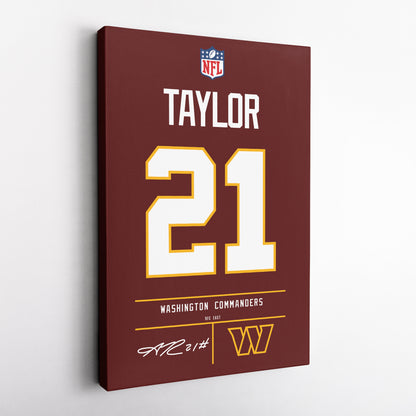 Sean Taylor Commanders Jersey Canvas Print | Wall Art Decor