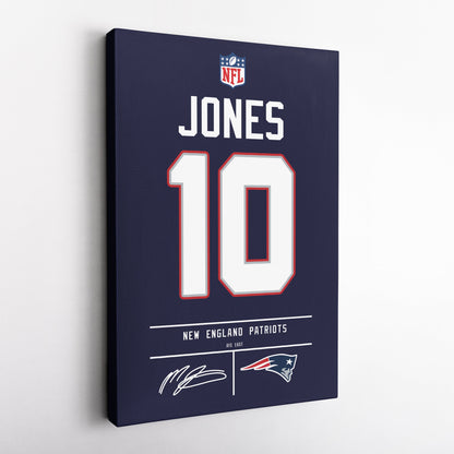 Mac Jones Patriots Jersey Canvas Print | Wall Art Decor