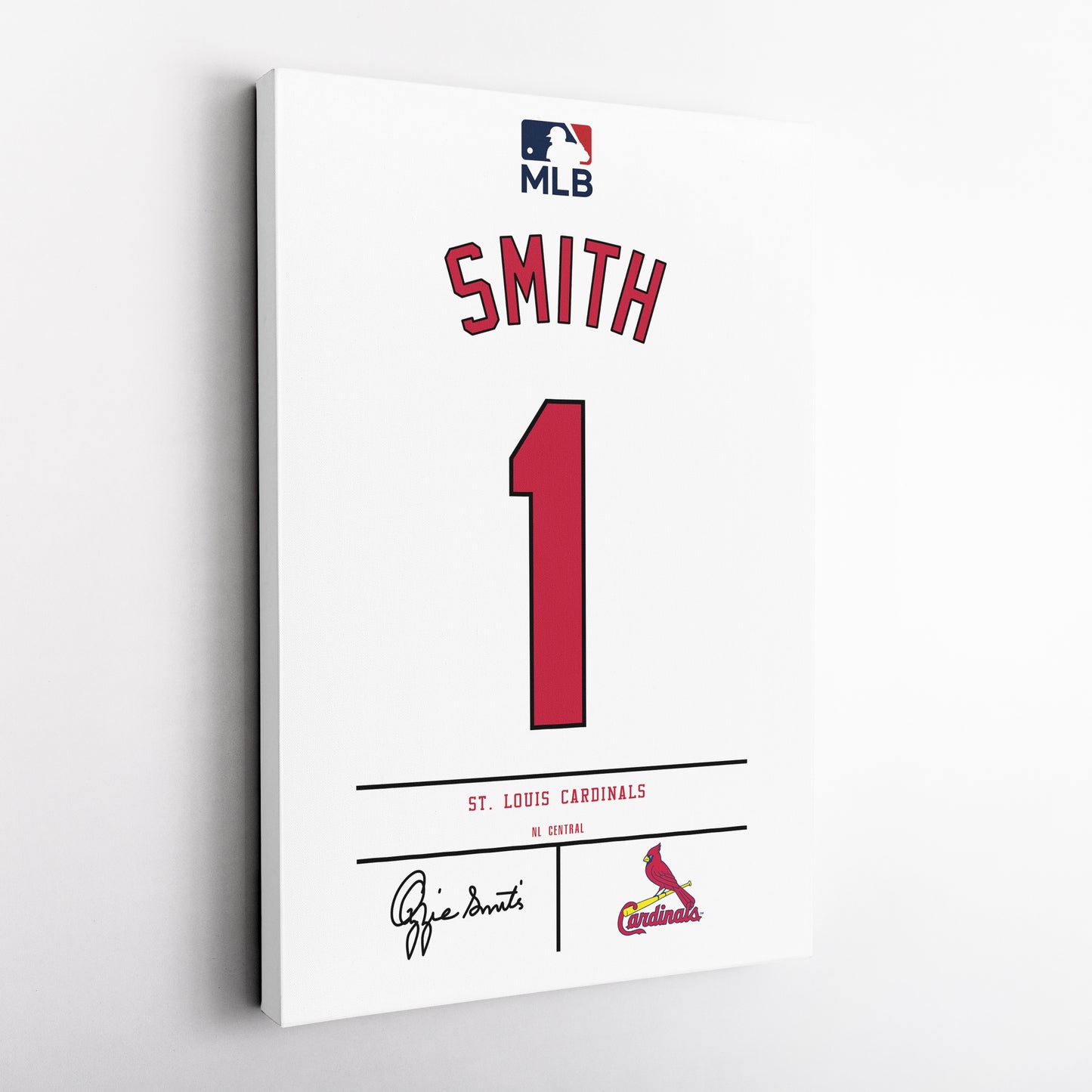 Ozzie Smith St. Louis Cardinals Jersey Canvas Wall Art