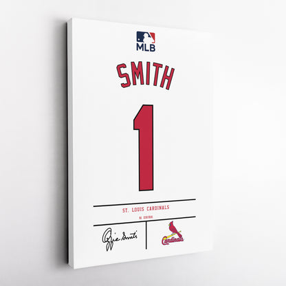 Ozzie Smith St. Louis Cardinals Jersey Canvas Wall Art