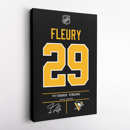 Marc-André Fleury Pittsburgh Penguins Jersey Canvas Wall Art