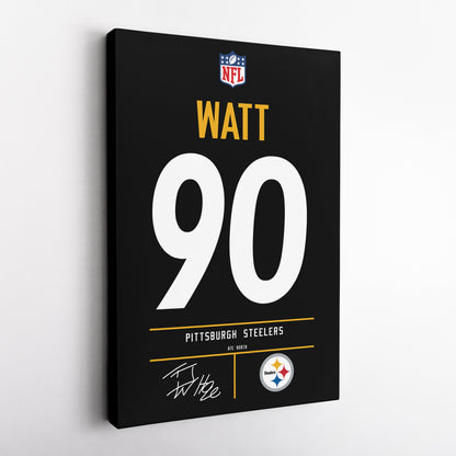 T.J. Watt Pittsburgh Steelers Jersey Canvas Wall Art