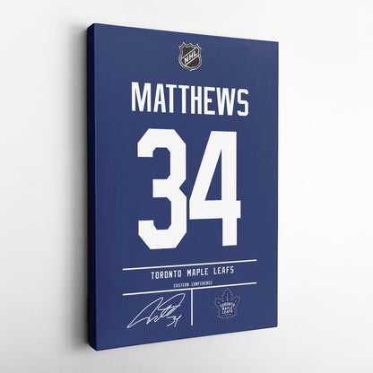 Auston Matthews Maple Leafs Jersey Canvas Print | Wall Art Decor