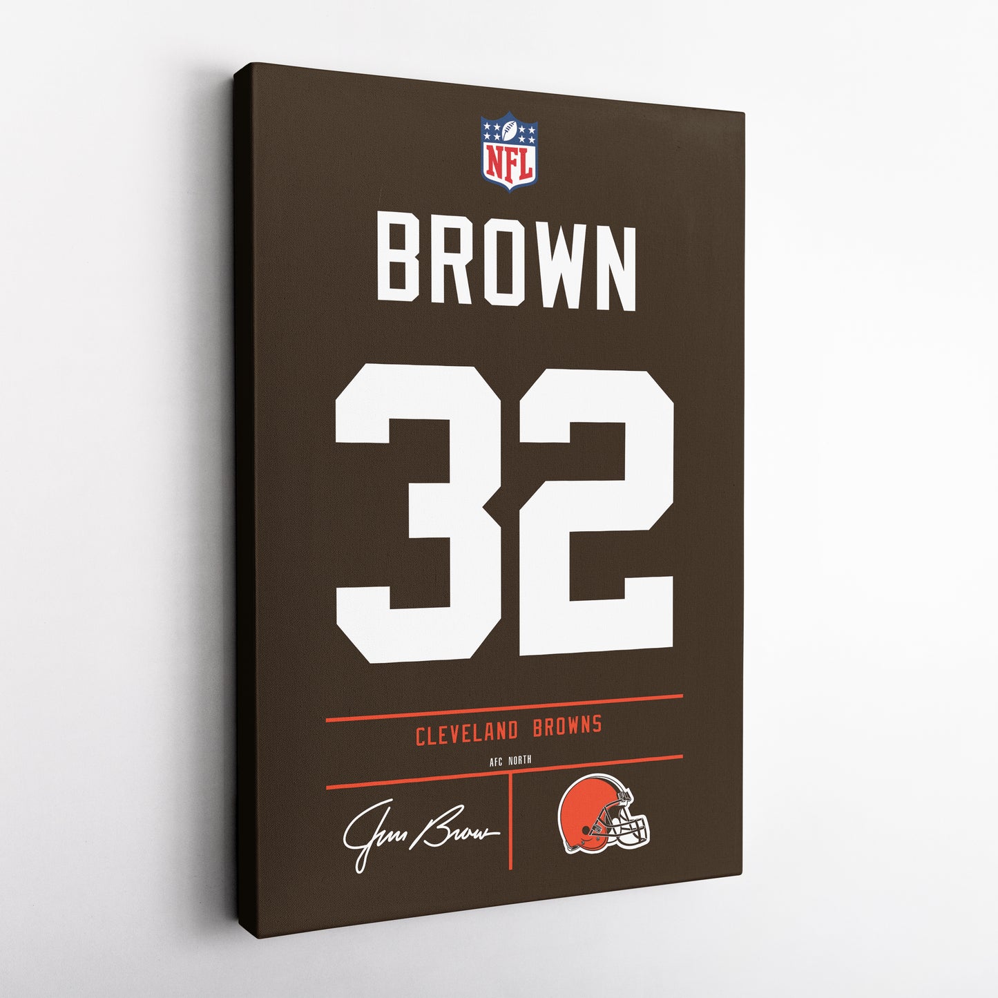 Jim Brown Cleveland Browns Jersey Canvas Wall Art