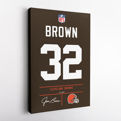 Jim Brown Cleveland Browns Jersey Canvas Wall Art