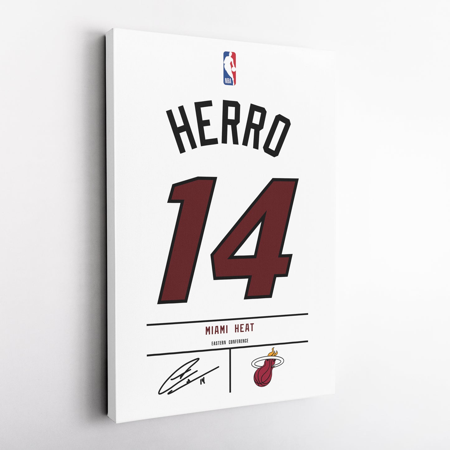 Tyler Herro Miami Heat Jersey Canvas Wall Art