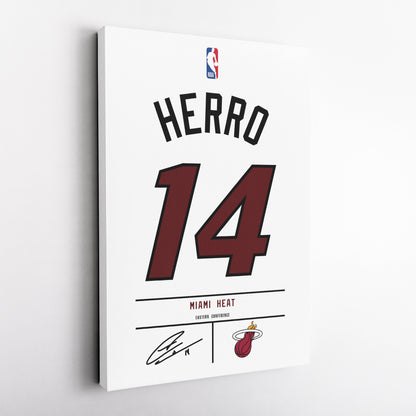 Tyler Herro Miami Heat Jersey Canvas Wall Art