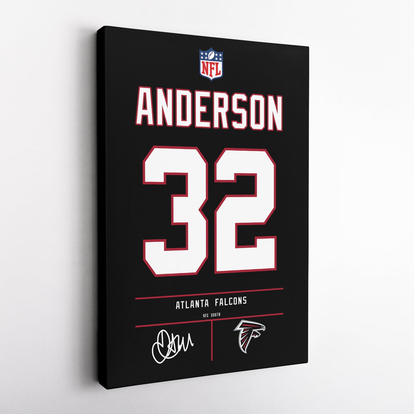 Jamal Anderson Atlanta Falcons Jersey Canvas Wall Art
