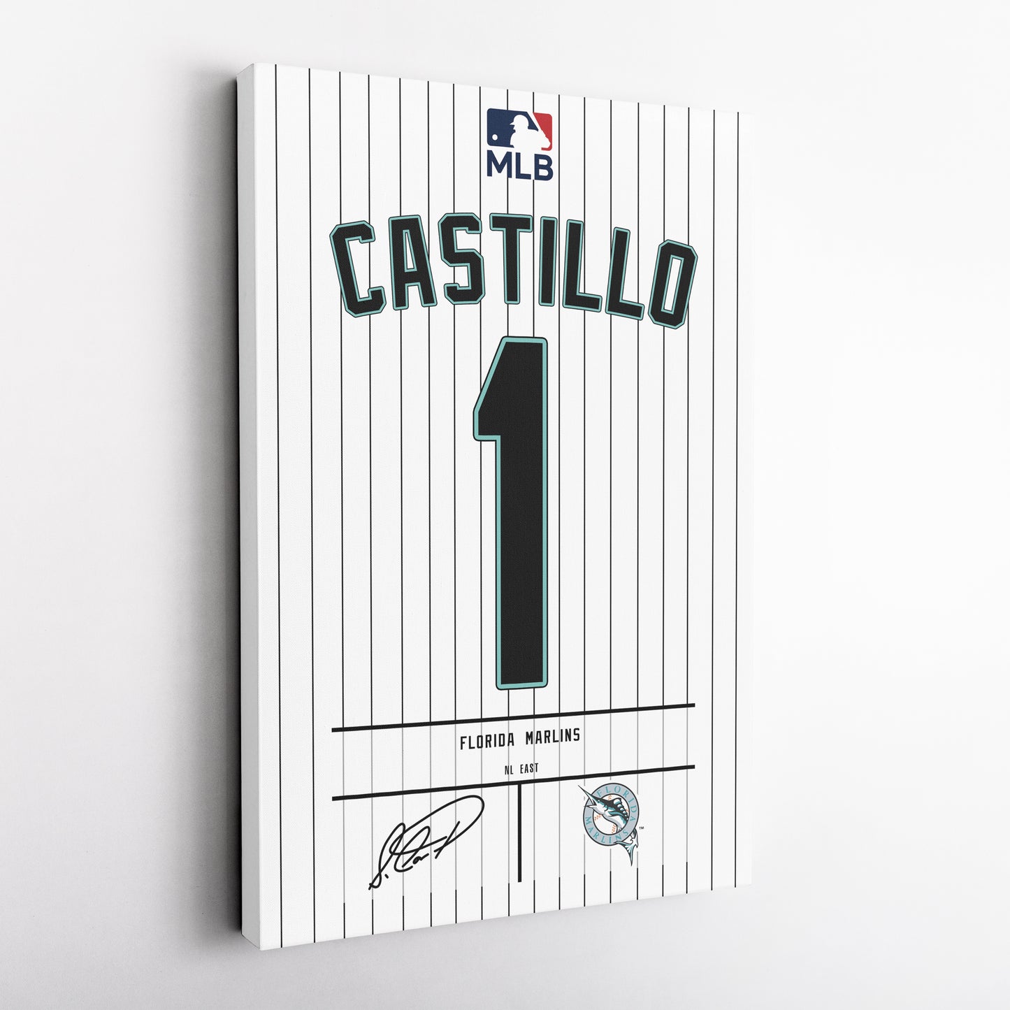 Luis Castillo Marlins Jersey Canvas Print | Wall Art Decor