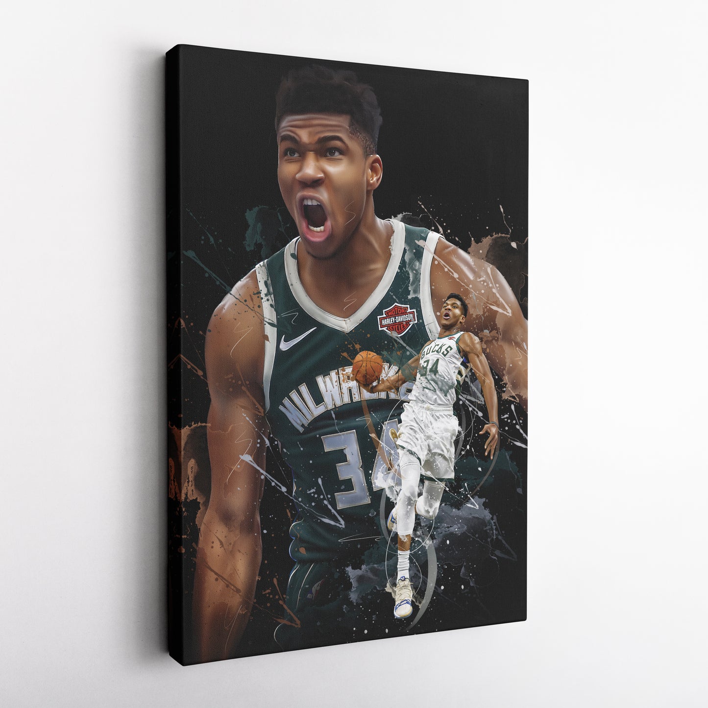 Giannis Antetokounmpo Bucks Canvas Print | Milwaukee Basketball Wall Art