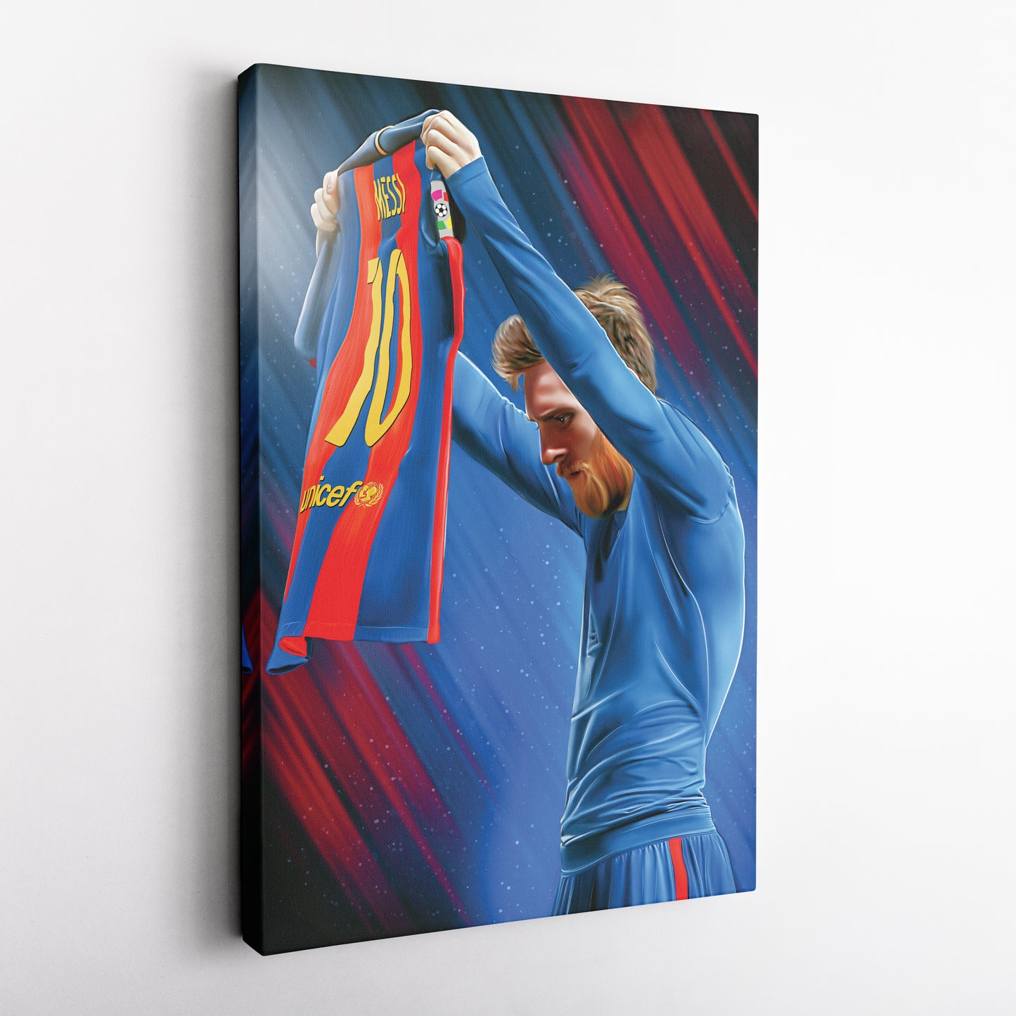 Lionel Messi Iconic Celebration Canvas Print | Soccer Legend Wall Art