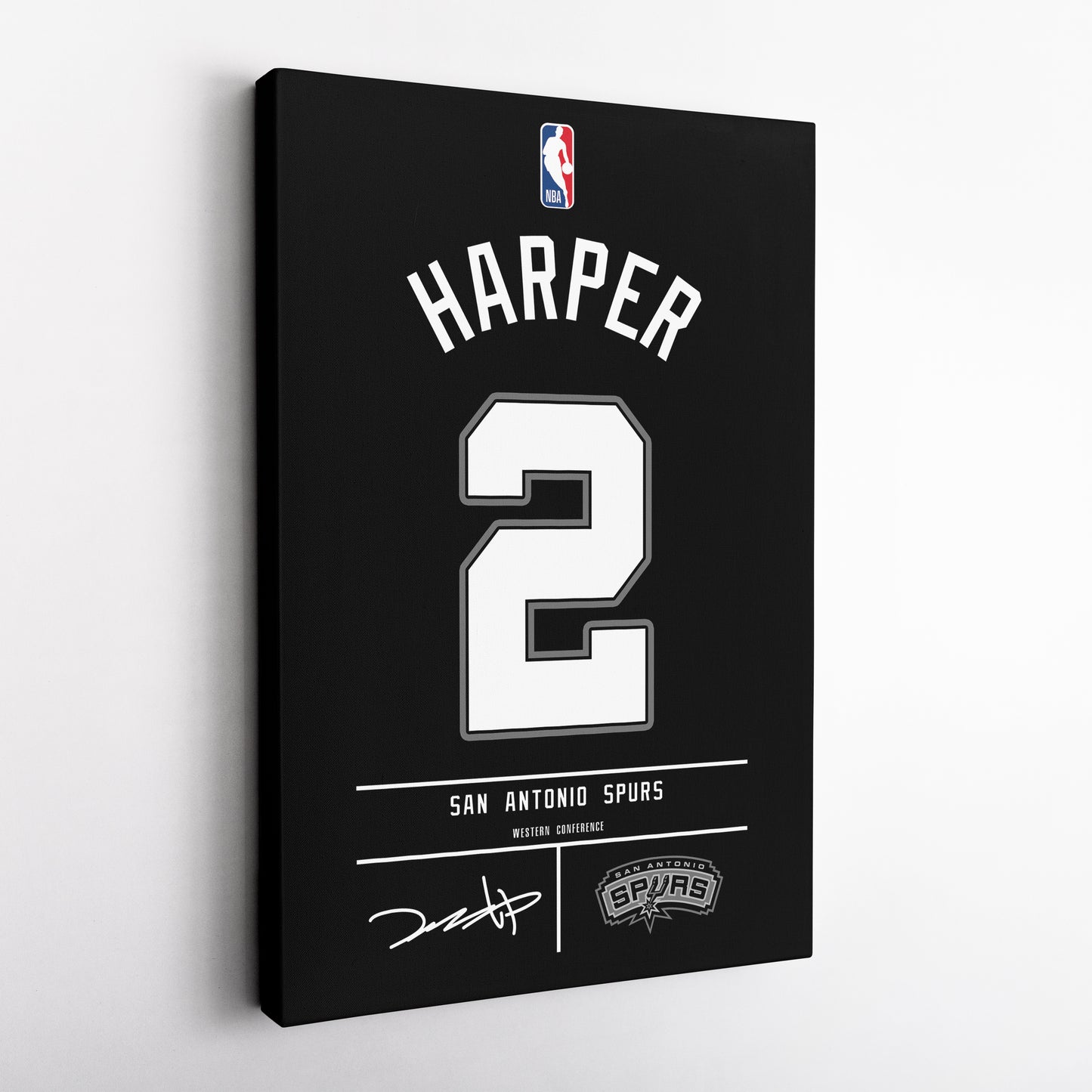 Dylan Harper San Antonio Spurs Jersey Canvas Wall Art