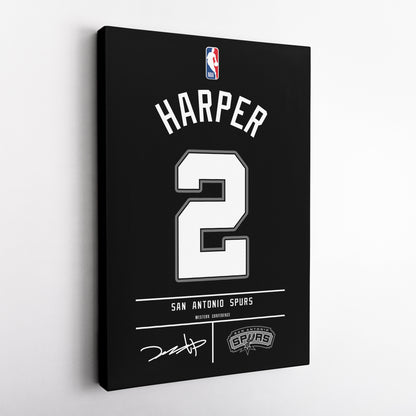 Dylan Harper San Antonio Spurs Jersey Canvas Wall Art