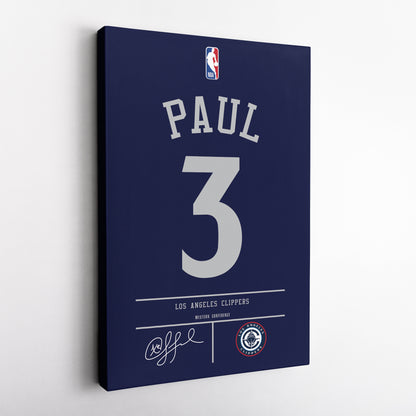 Chris Paul  Los Angeles Clippers Jersey Canvas Wall Art