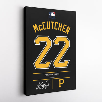Andrew McCutchen Pittsburgh Pirates Black Jersey Canvas Wall Art