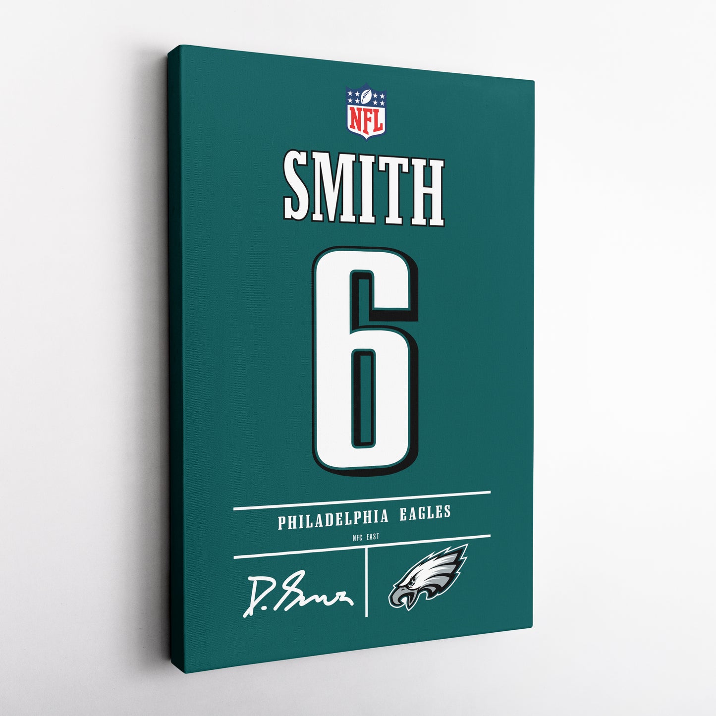 DeVonta Smith Philadelphia Eagles Jersey Canvas Wall Art