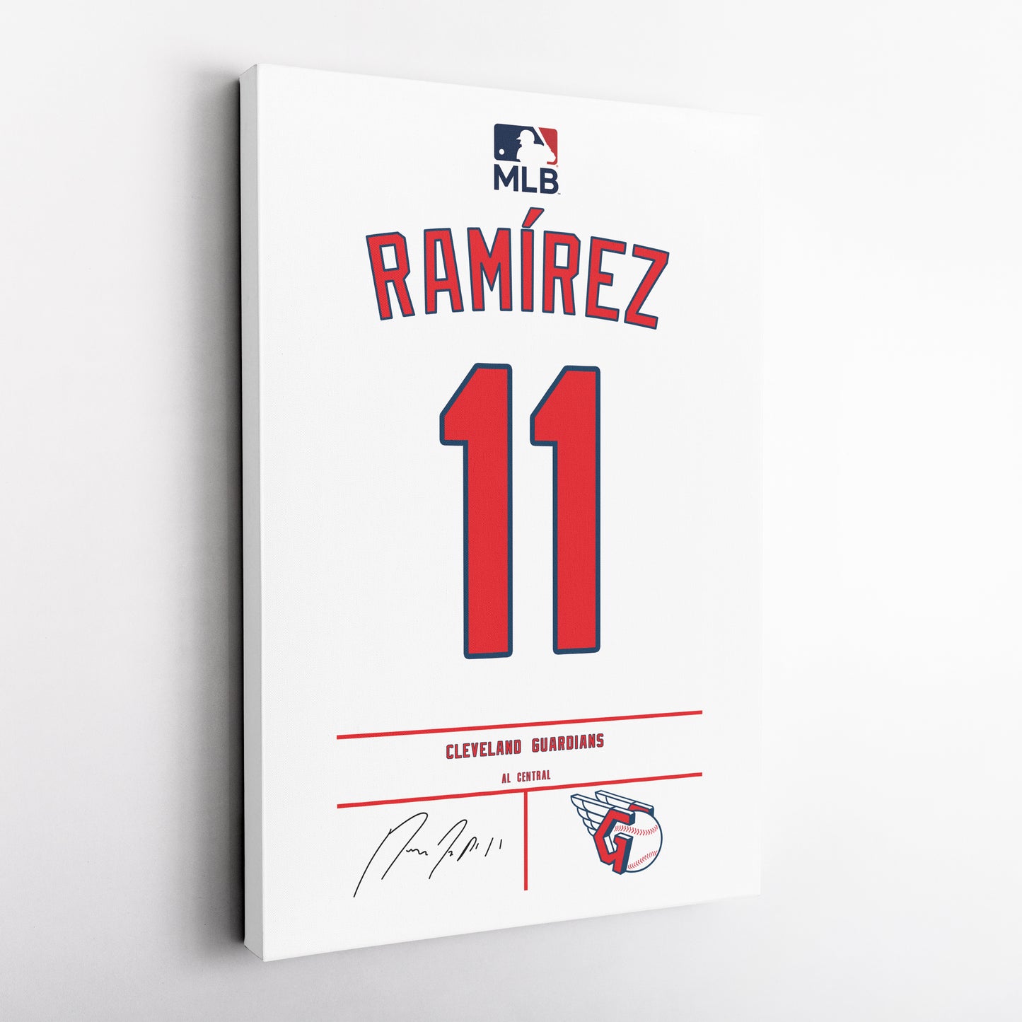 José Ramírez Guardians Jersey Canvas Print | Wall Art Decor