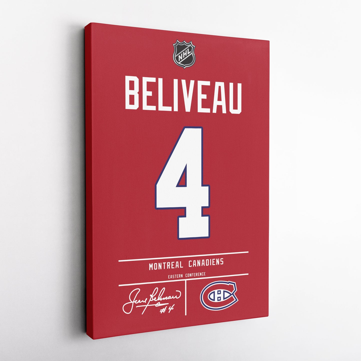 Jean Beliveau Canadiens Jersey Canvas Print | Wall Art Decor