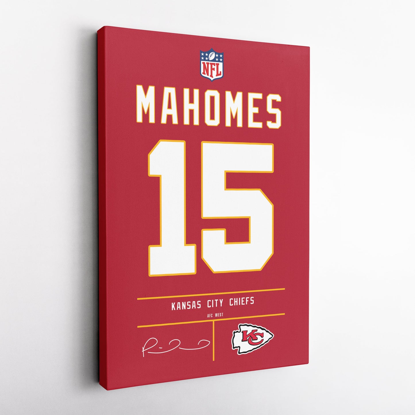 Patrick Mahomes Chiefs Jersey Canvas Print | Wall Art Decor