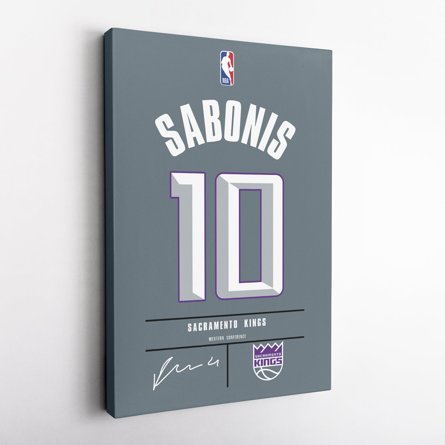 Domantas Sabonis Kings Jersey Canvas Print | Wall Art Decor