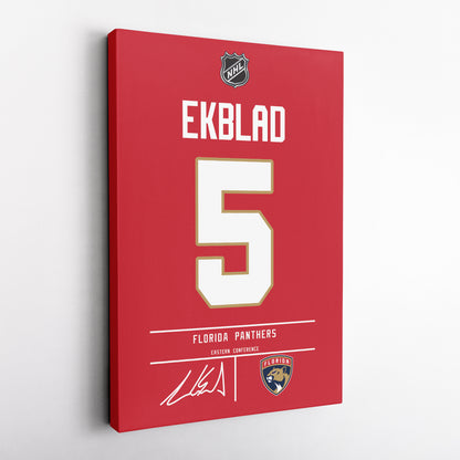 Aaron Ekblad Panthers Jersey Canvas Print | Wall Art Decor