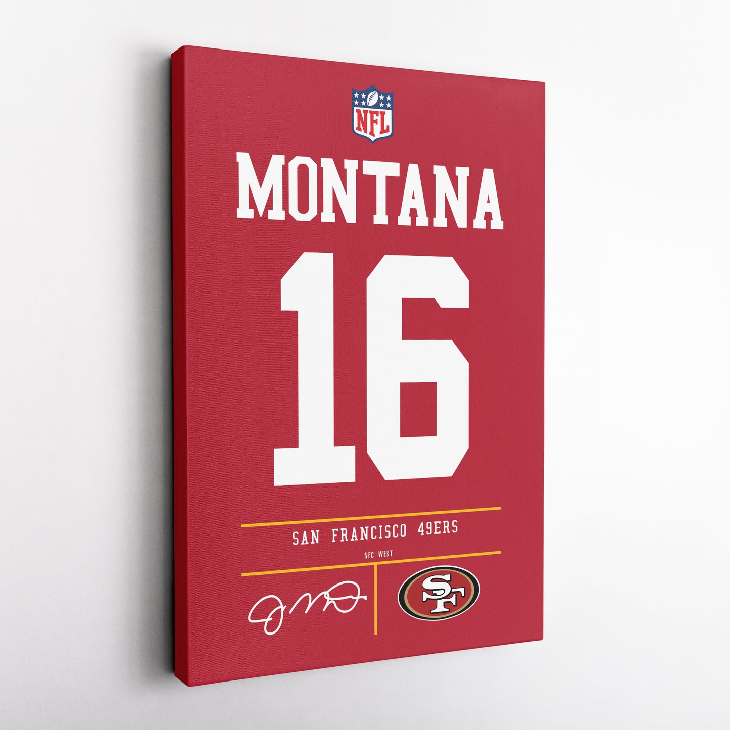 Joe Montana 49ers Jersey Canvas Print | Wall Art Decor