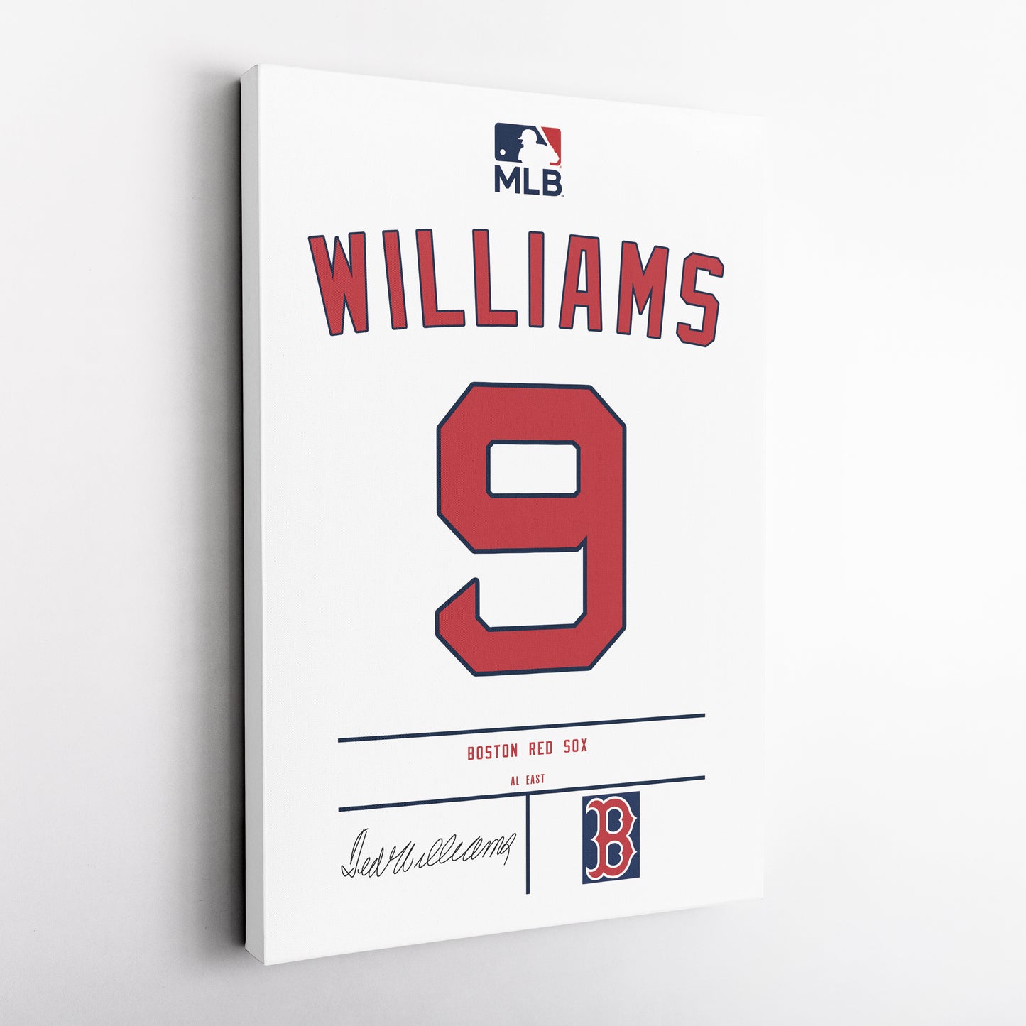 Ted Williams Red Sox Jersey Canvas Print | Wall Art Decor