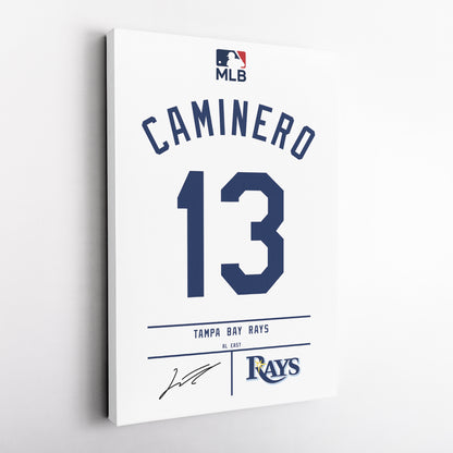 Junior Caminero Rays Jersey Canvas Print | Wall Art Decor