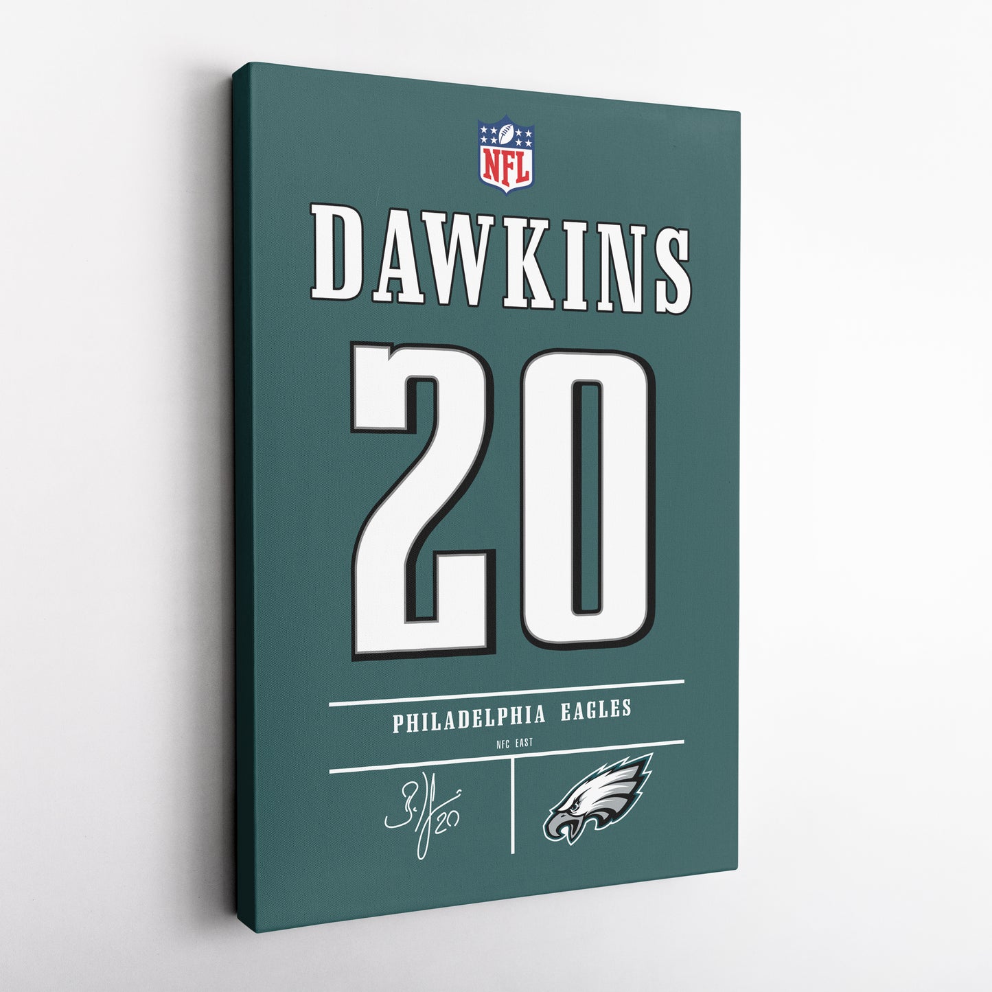 Brian Dawkins Eagles Jersey Canvas Print | Wall Art Decor