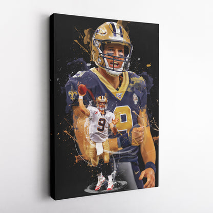 Drew Brees Saints Canvas Print | New Orleans Football Wall Art