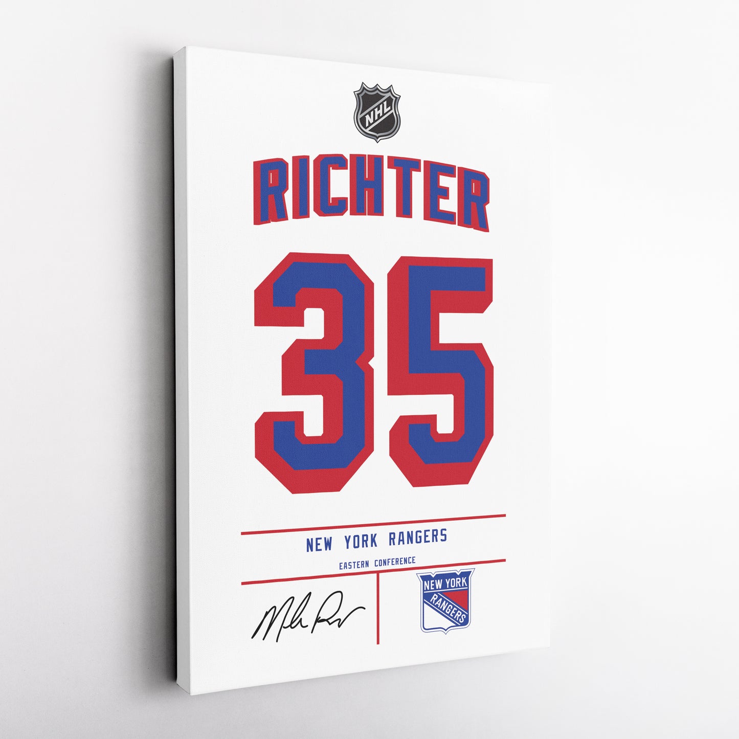 Mike Richter New York Rangers White Jersey Canvas Wall Art