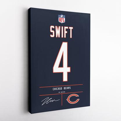D'Andre Swift Bears Jersey Canvas Print | Wall Art Decor