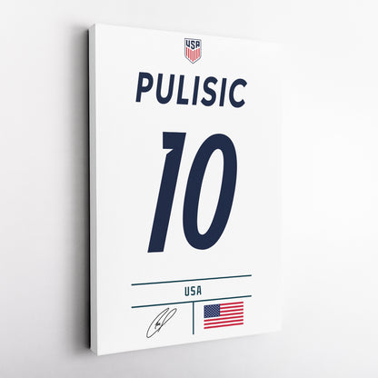 Christian Pulisic USA Jersey Canvas Wall Art