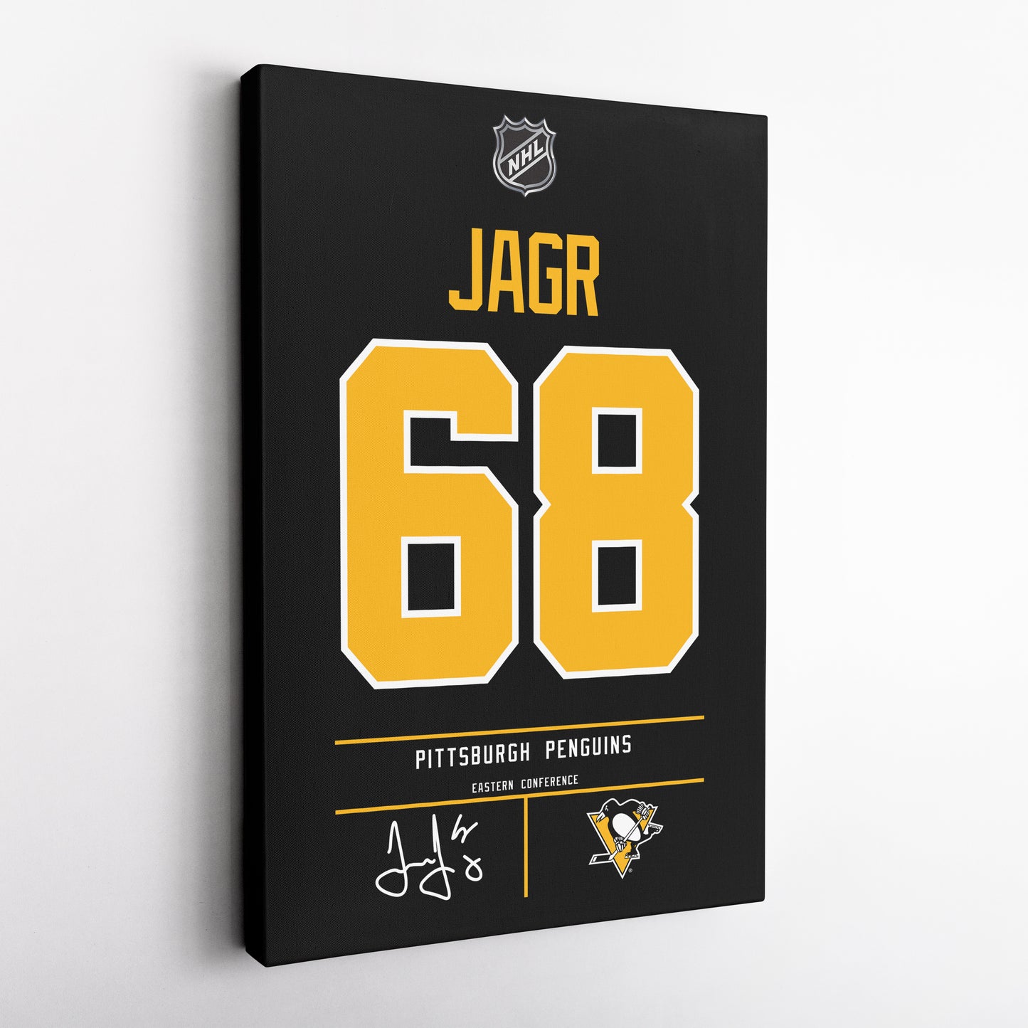 Jaromir Jagr Pittsburgh Penguins Jersey Canvas Wall Art