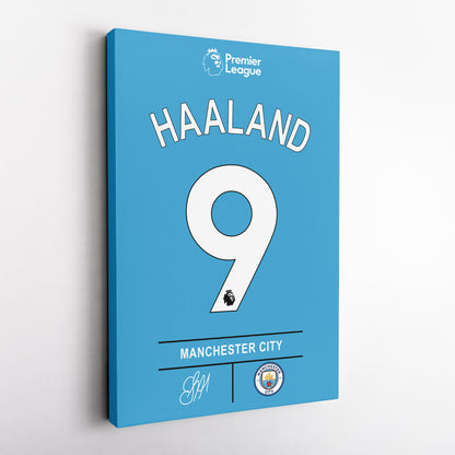 Erling Haaland Manchester City Jersey Canvas Wall Art