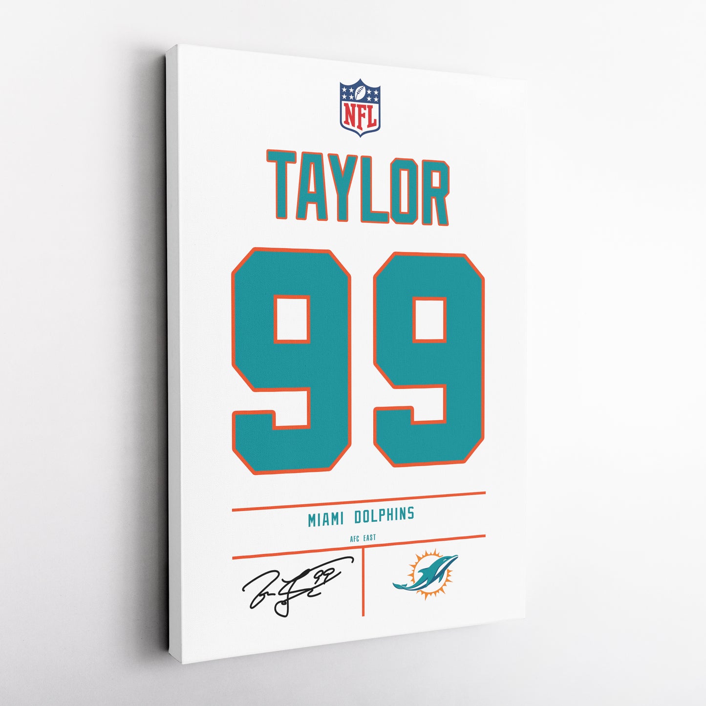 Jason Taylor Dolphins Jersey Canvas Print | Wall Art Decor