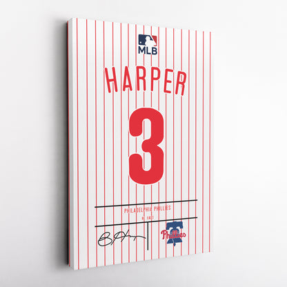 Bryce Harper Phillies Jersey Canvas Print | Wall Art Decor