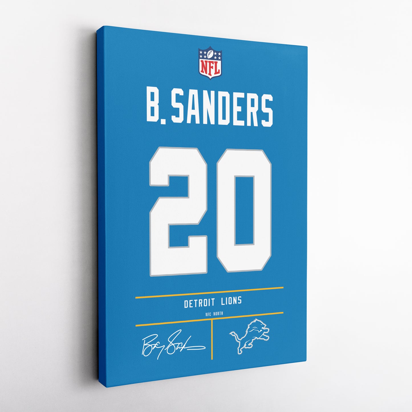 Barry Sanders Lions Jersey Canvas Print | Wall Art Decor