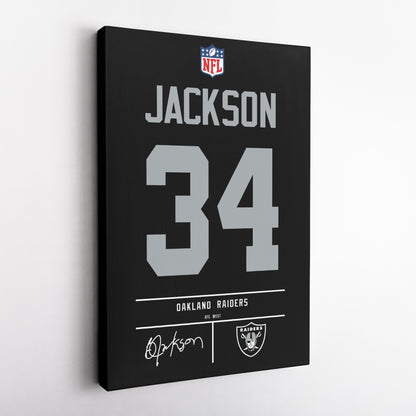 Bo Jackson Oakland Raiders Jersey Canvas Wall Art