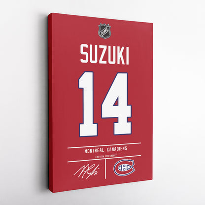 Nick Suzuki Canadiens Jersey Canvas Print | Wall Art Decor