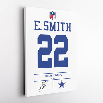 Emmitt Smith Cowboys Jersey Canvas Print | Wall Art Decor