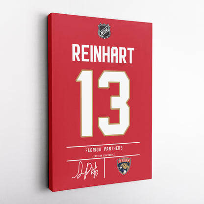 Sam Reinhart Panthers Jersey Canvas Print | Wall Art Decor