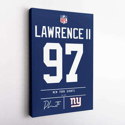 Dexter Lawrence New York Giants Jersey Canvas Wall Art