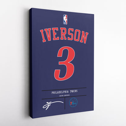 Allen Iverson 76ers Jersey Canvas Print | Wall Art Decor