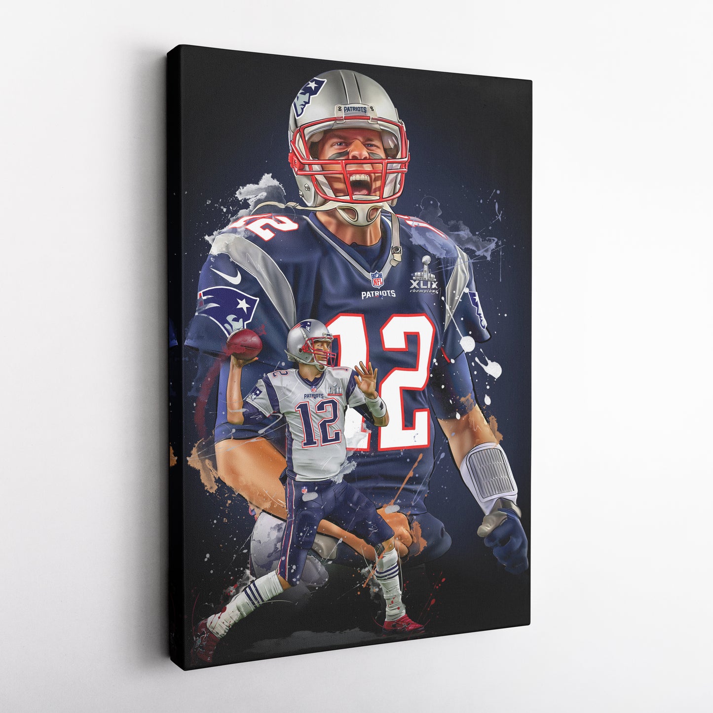 Tom Brady Patriots Canvas Print | New England Football Wall Art