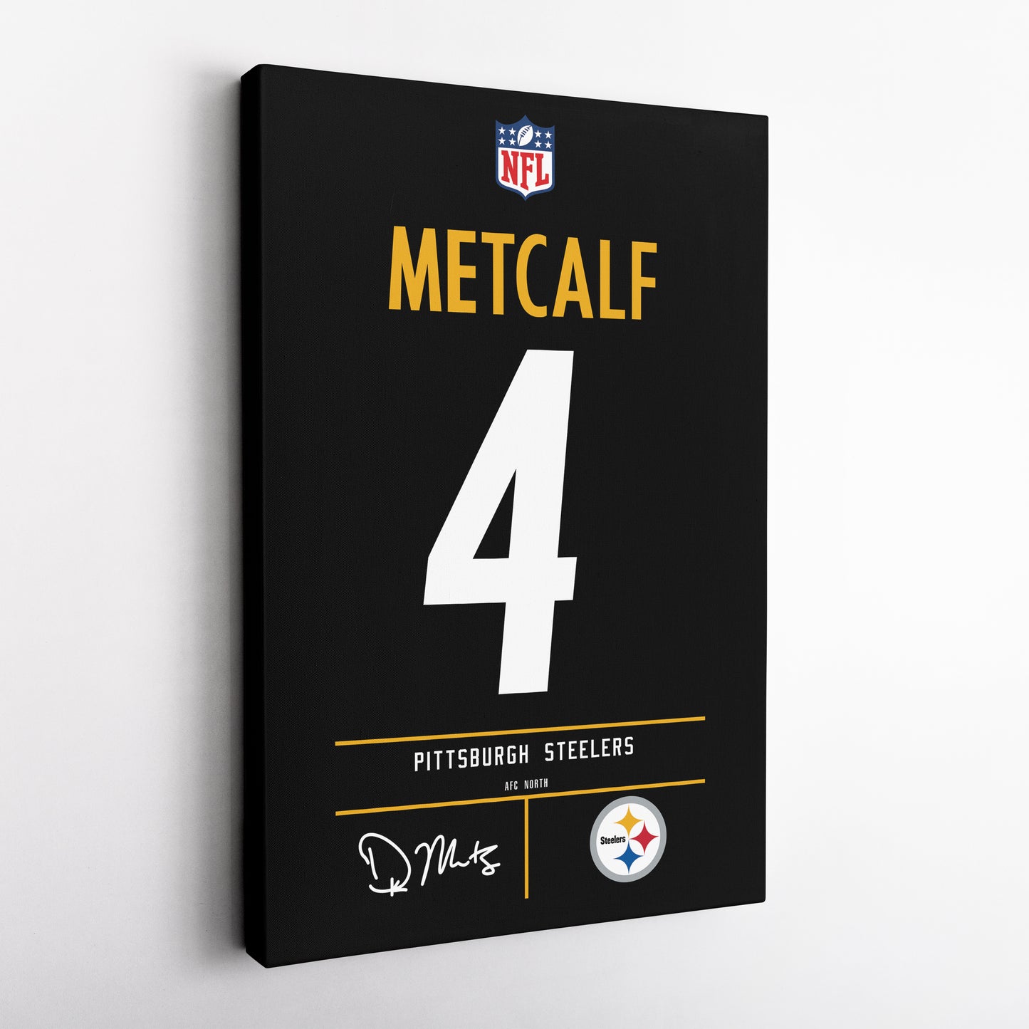 DK Metcalf Pittsburgh Steelers Jersey Canvas Wall Art