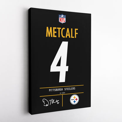 DK Metcalf Pittsburgh Steelers Jersey Canvas Wall Art